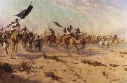 Robert Talbot Kelly The Flight of the Khalifa after his defeat at the battle of Omdurman oil painting